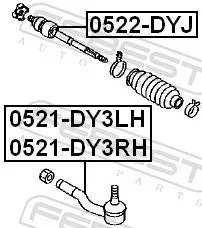 FEBEST Tie Rod End (0521-DY3LH)
