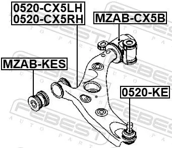 FEBEST Control/Trailing Arm, wheel suspension (0524-CX5LH)