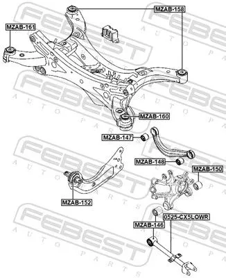 FEBEST Control/Trailing Arm, wheel suspension (0525-CX5LOWR)