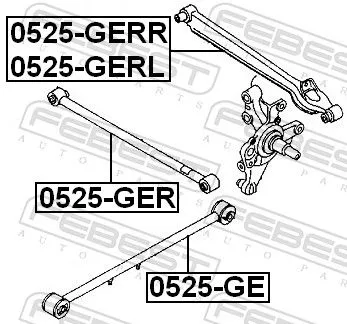 FEBEST Control/Trailing Arm, wheel suspension (0525-GE)
