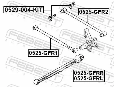 FEBEST Control/Trailing Arm, wheel suspension (0525-GFRR)