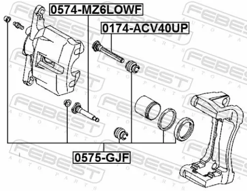 FEBEST Guide Bolt, brake caliper (0574-MZ6LOWF)