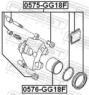 FEBEST Piston, brake caliper (0576-GG18F)