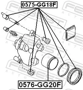 FEBEST Piston, brake caliper (0576-GG20F)