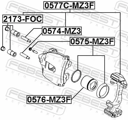FEBEST Piston, brake caliper (0576-MZ3F)