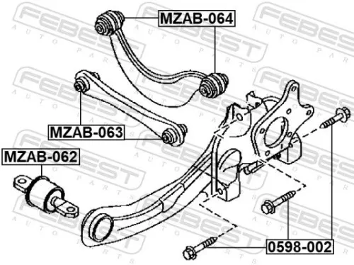 FEBEST Fastening Bolt, control arm (0598-002)