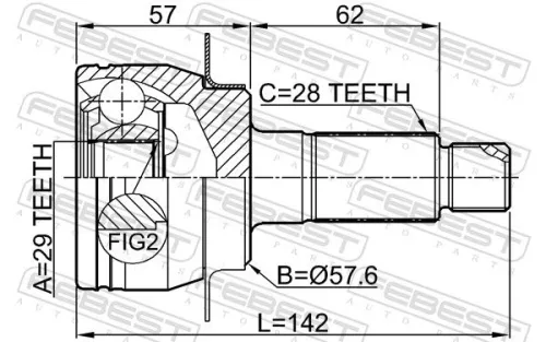 FEBEST Joint Kit, drive shaft (0710-VITLY)
