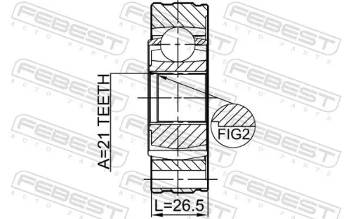 FEBEST Joint, propshaft (0711-JB416SHA)