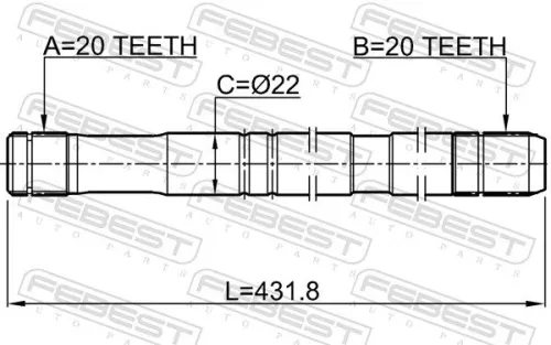 FEBEST Drive Shaft (0712-RM413LH)