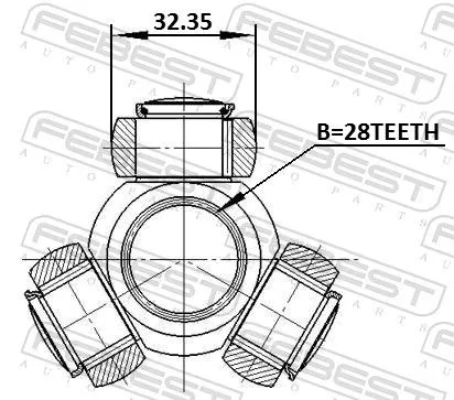 FEBEST Spider Assembly, drive shaft (0716-RS415)