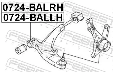 FEBEST Control/Trailing Arm, wheel suspension (0724-BALRH)
