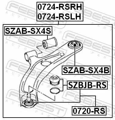 FEBEST Control/Trailing Arm, wheel suspension (0724-RSLH)