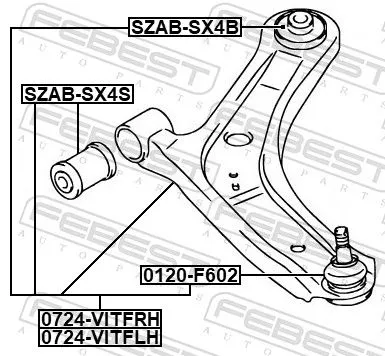 FEBEST Control/Trailing Arm, wheel suspension (0724-VITFRH)