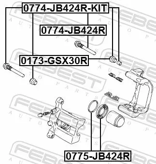FEBEST Guide Bolt, brake caliper (0774-JB424R)