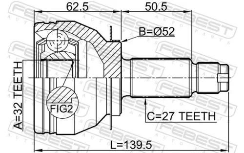 FEBEST Joint Kit, drive shaft (0810-B13MT)