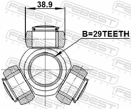 FEBEST Spider Assembly, drive shaft (0816-B9)
