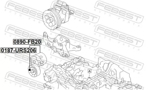 FEBEST Belt Tensioner, V-ribbed belt (0890-FB20)
