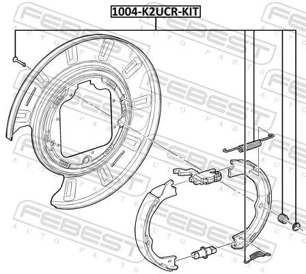 FEBEST Accessory Kit, parking brake shoes (1004-K2UCR-KIT)