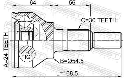 FEBEST Joint Kit, drive shaft (1010-C140)
