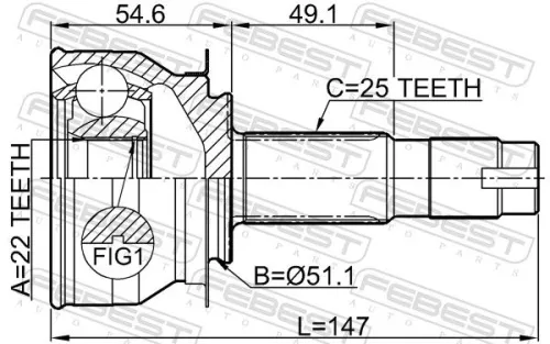 FEBEST Joint Kit, drive shaft (1010-CBT)