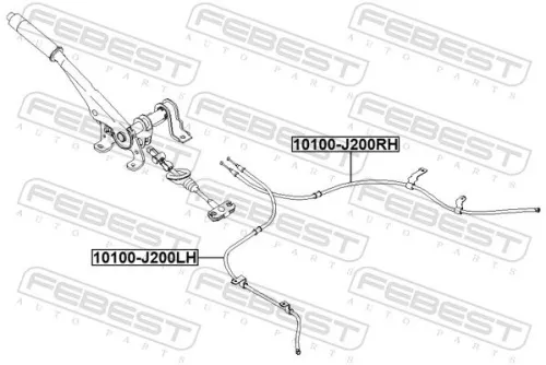 FEBEST Cable Pull, parking brake (10100-J200RH)