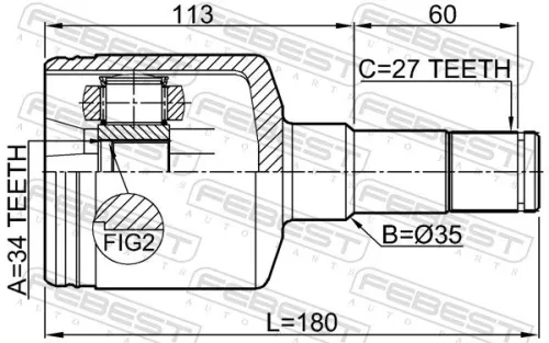FEBEST Joint Kit, drive shaft (1011-CAPTLH)