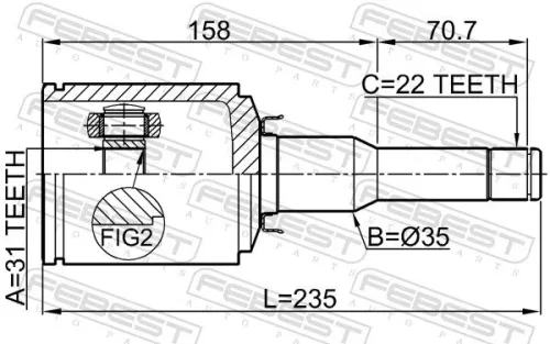 FEBEST Joint Kit, drive shaft (1011-J300ATLH)