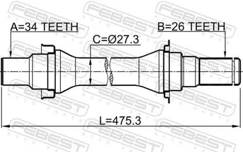 FEBEST Drive Shaft (1012-V250RH)