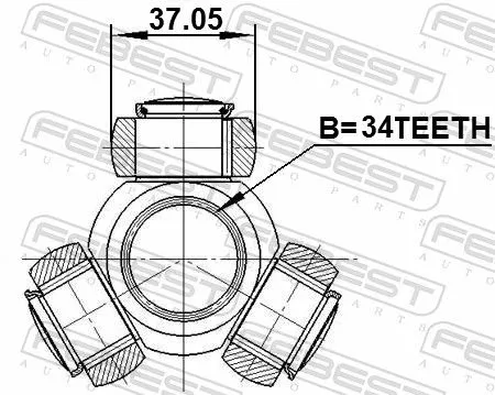 FEBEST Spider Assembly, drive shaft (1016-CAP)