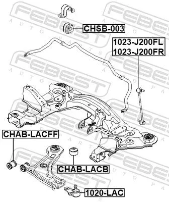 FEBEST Link/Coupling Rod, stabiliser bar (1023-J200FR)