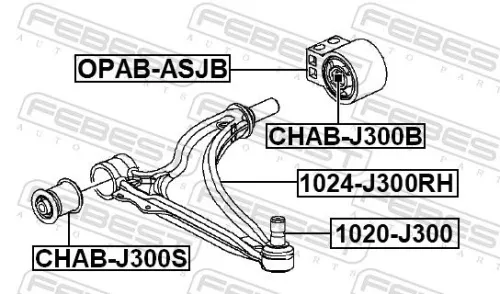 FEBEST Control/Trailing Arm, wheel suspension (1024-J300RH)
