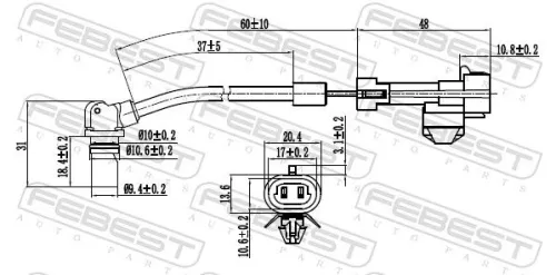 FEBEST Sensor, wheel speed (10606-004)