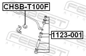 FEBEST Link/Coupling Rod, stabiliser bar (1123-001)