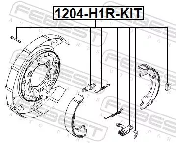 FEBEST Accessory Kit, parking brake shoes (1204-H1R-KIT)