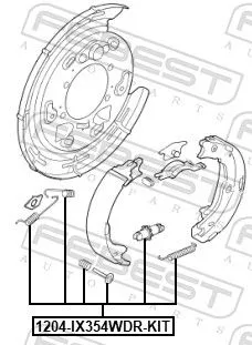 FEBEST Accessory Kit, parking brake shoes (1204-IX354WDR-KIT)