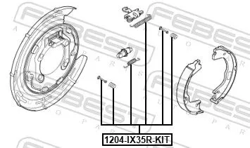 FEBEST Accessory Kit, parking brake shoes (1204-IX35R-KIT)