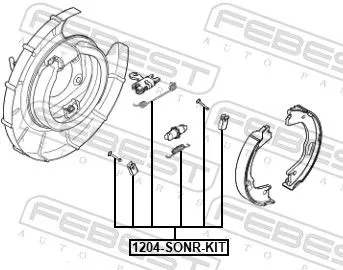 FEBEST Accessory Kit, parking brake shoes (1204-SONR-KIT)