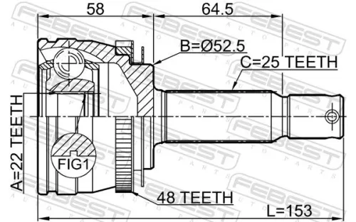 FEBEST Joint Kit, drive shaft (1210-MCA48)