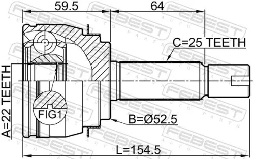 FEBEST Joint Kit, drive shaft (1210-SOL2WD)