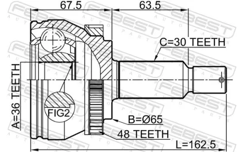 FEBEST Joint Kit, drive shaft (1210-TUCMTA48)