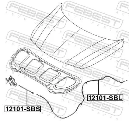 FEBEST Bonnet Cable (12101-SBL)