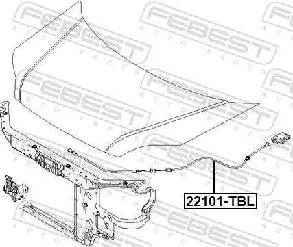 FEBEST Bonnet Cable (12101-TBL)