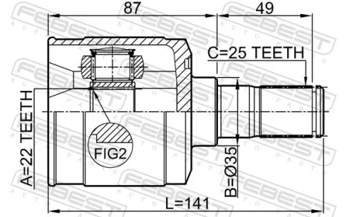 FEBEST Joint Kit, drive shaft (1211-ACCMT)
