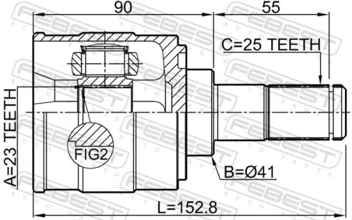 FEBEST Joint Kit, drive shaft (1211-CREMT2WD)