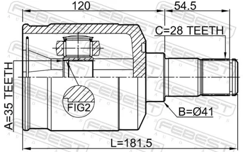FEBEST Joint Kit, drive shaft (1211-DM24MTLH)