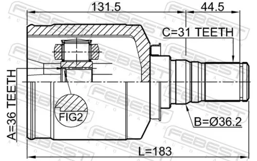 FEBEST Joint Kit, drive shaft (1211-IX55LH)