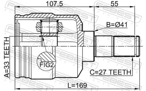 FEBEST Joint Kit, drive shaft (1211-TUC27LH)