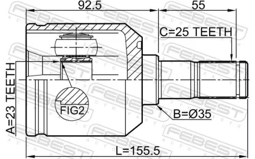 FEBEST Joint Kit, drive shaft (1211-TUCRR)