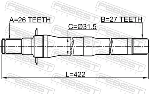 FEBEST Drive Shaft (1212-IX35MT5)