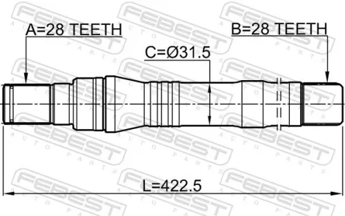 FEBEST Drive Shaft (1212-SFCMAT)